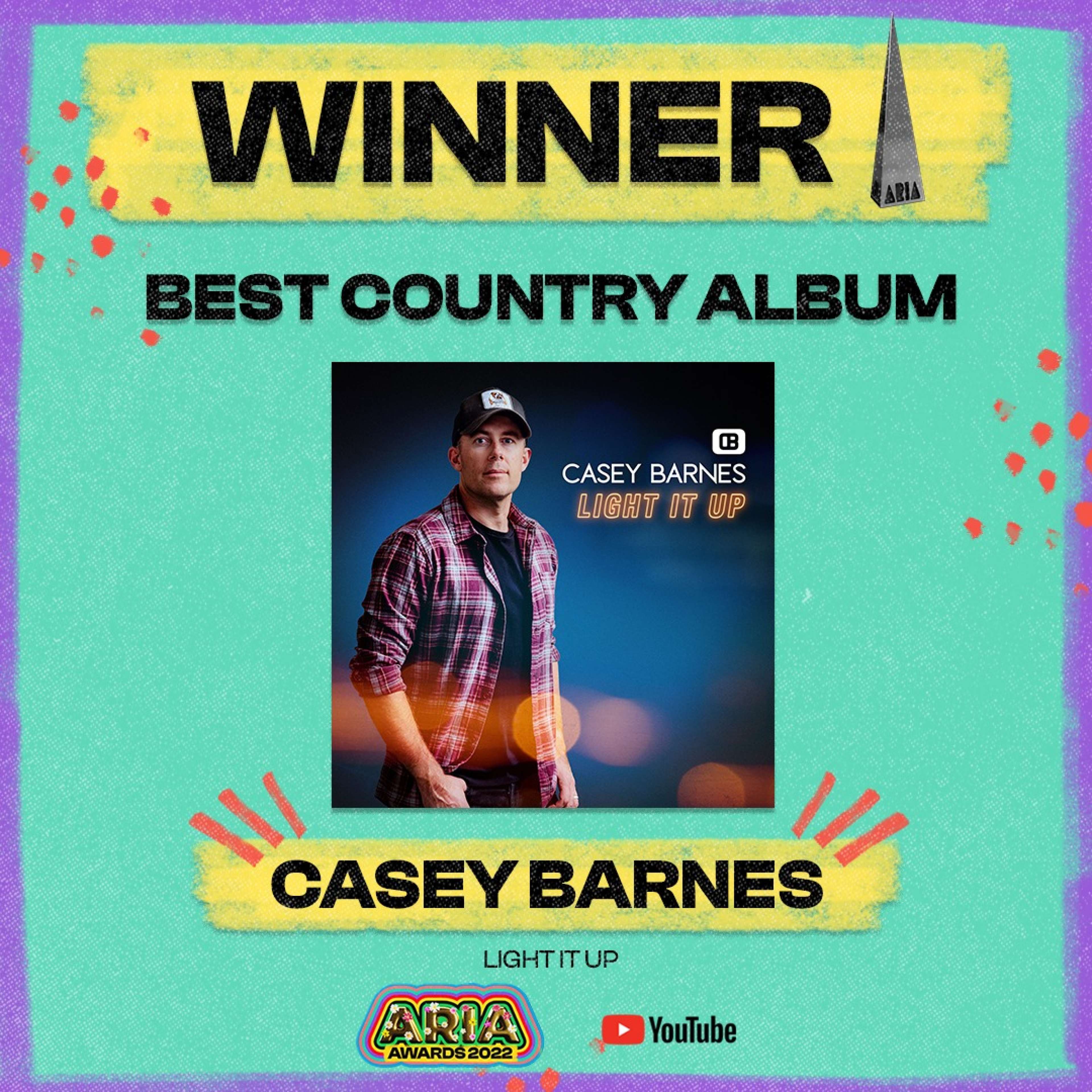 Casey Barnes wins ARIA Award for 'Best Country Album' - 