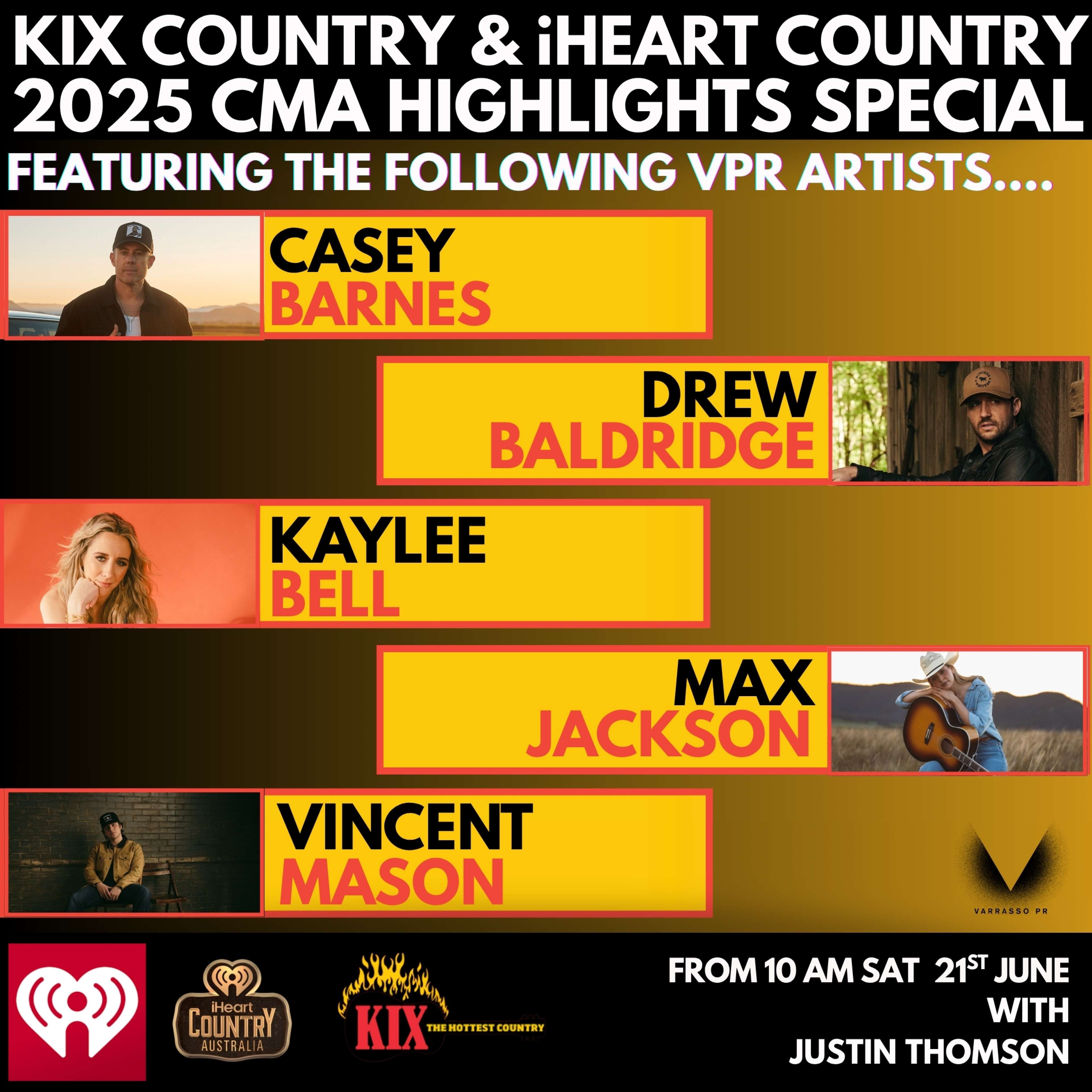 VPR Talent Shine In CMA Highlights Special Airing This Saturday On KIX & iHEART Country