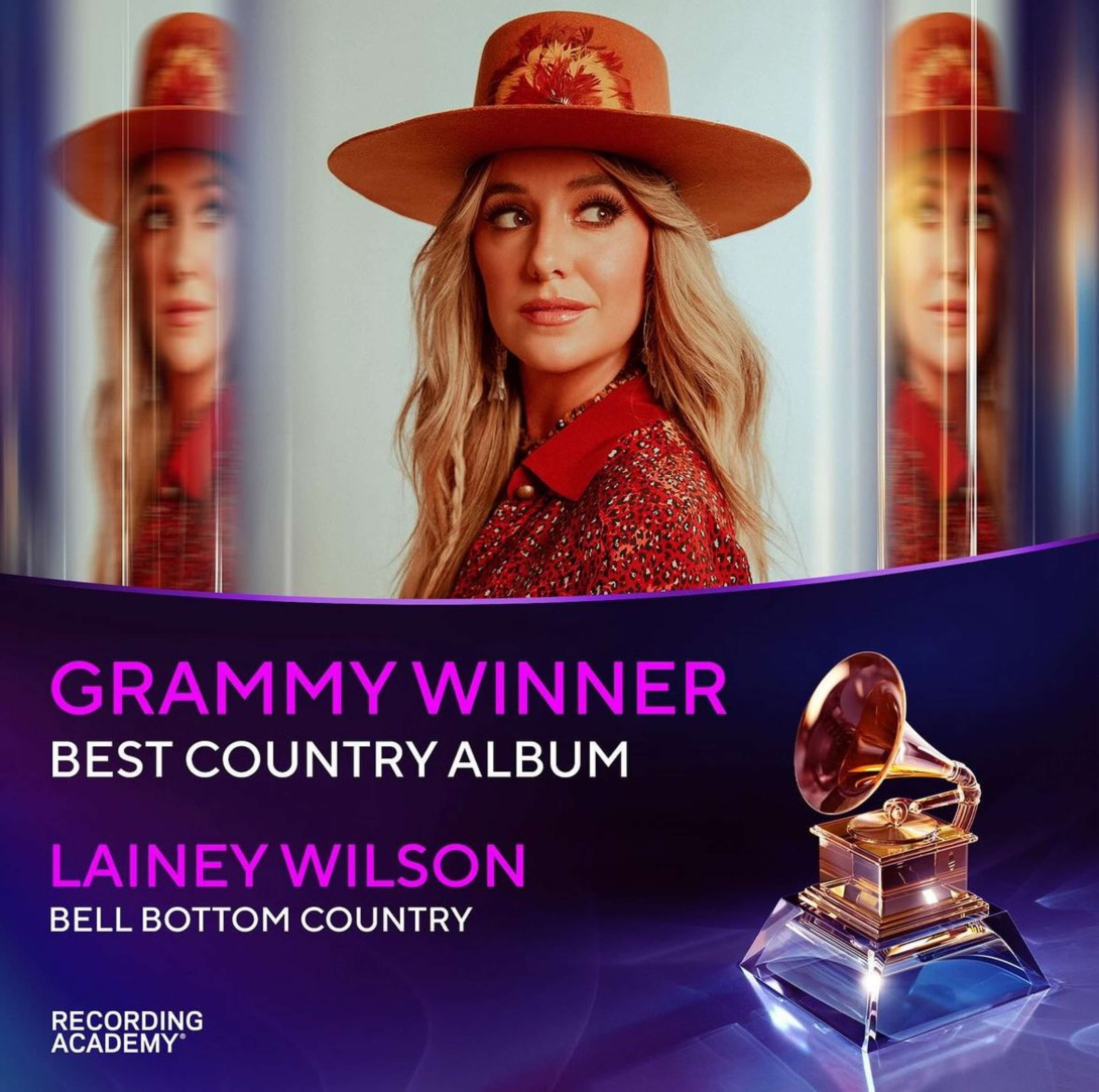 Lainey Wilson takes home her first Grammy for Best Country Album with - 