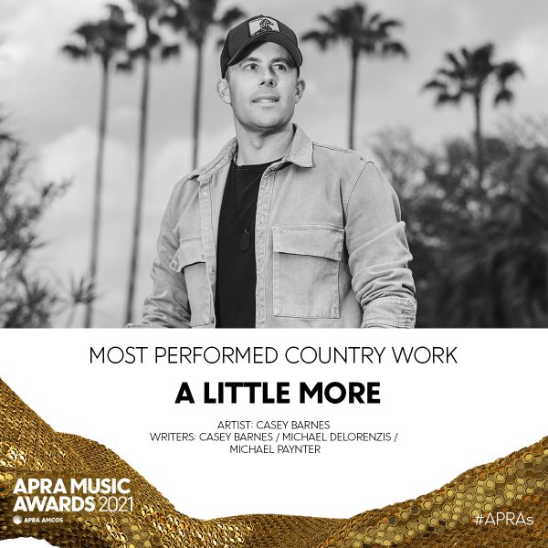 Casey Barnes Nominated for APRA Music Awards