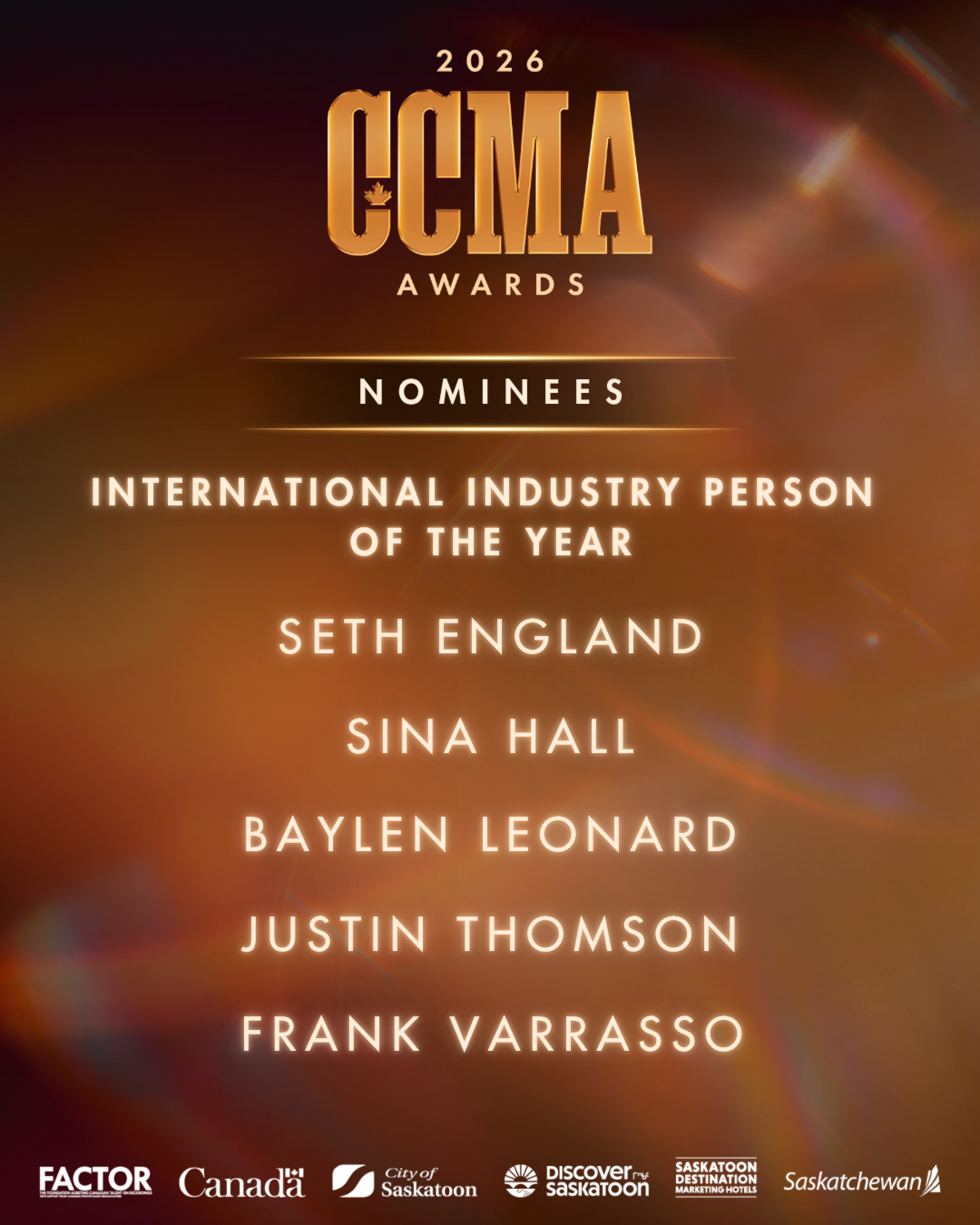 CCMA Honours Frank Varrasso with International Industry Person of the Year Nomination